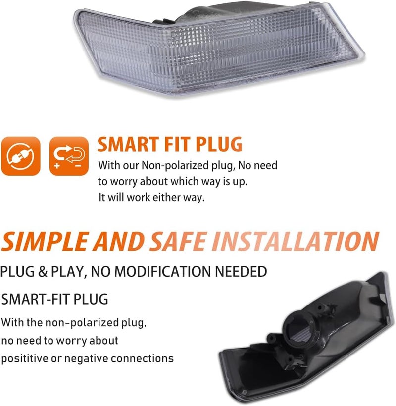 ADIIL Front Parking Light Turn Signal Directional Lamp Kit For 07-17 Jeep Patriot,Clear Lens Driver Left+Passenger Right - Image 4